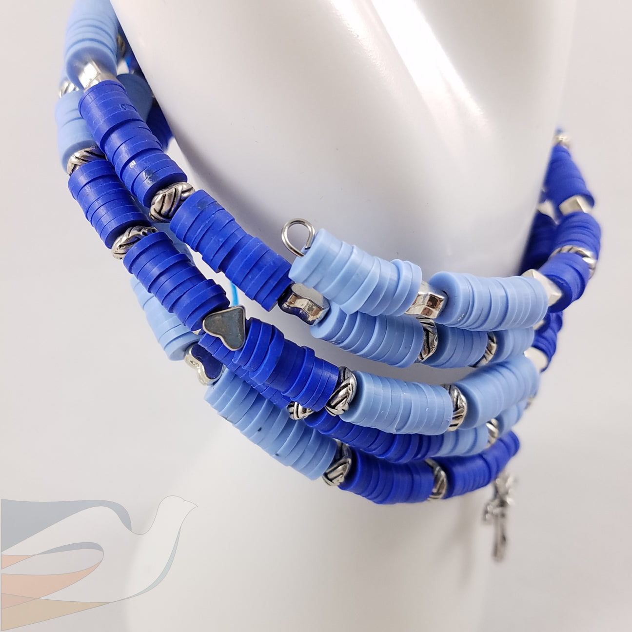 Blue and Silver Memory Wire Bracelet