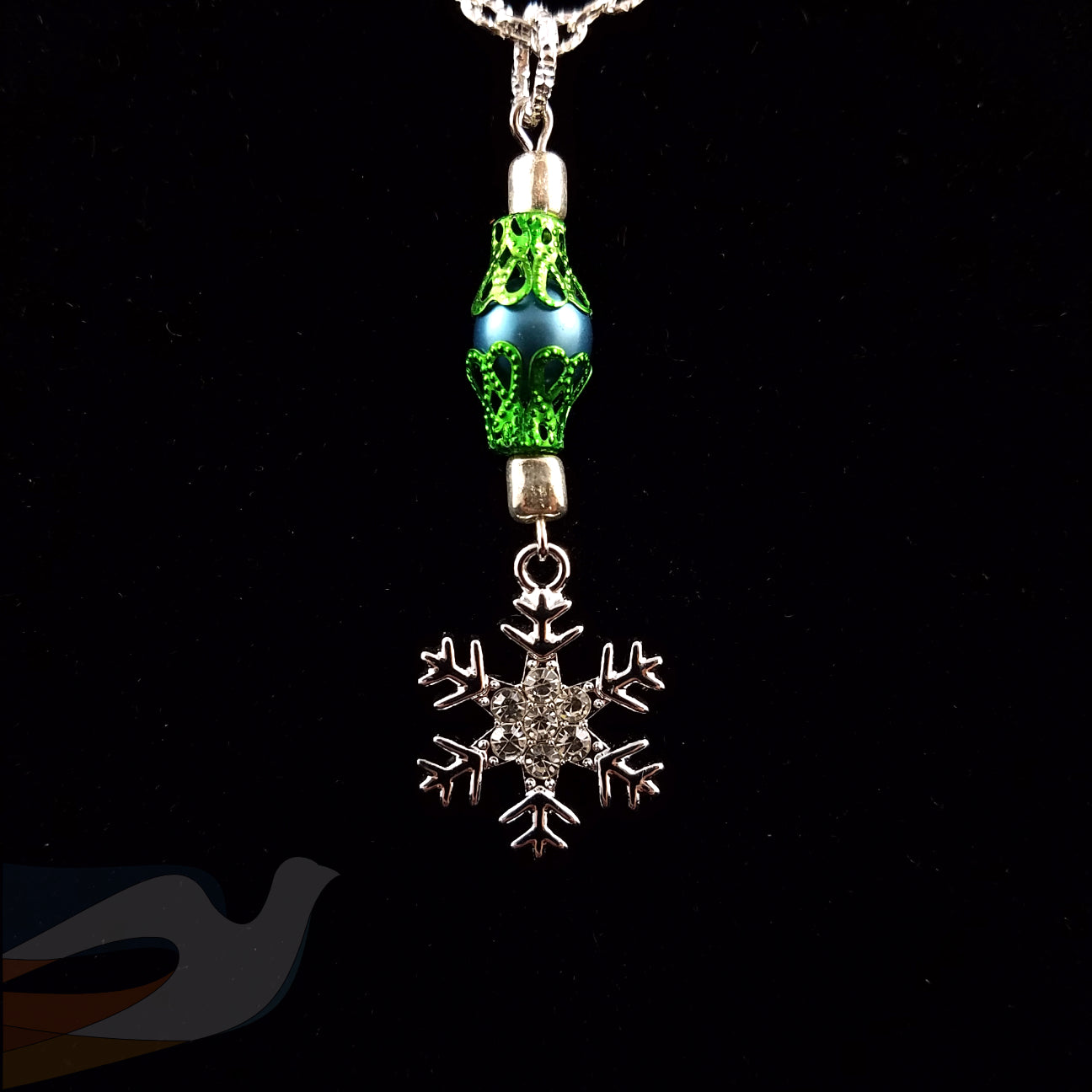 Crystal Silver Snowflake Necklace