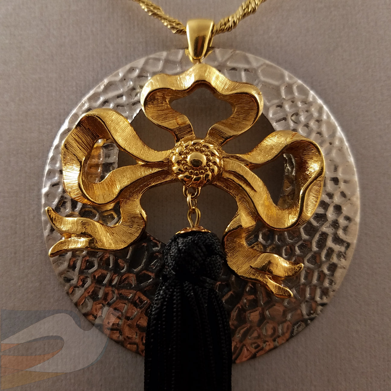 Gold Silver Black Tassel Necklace
