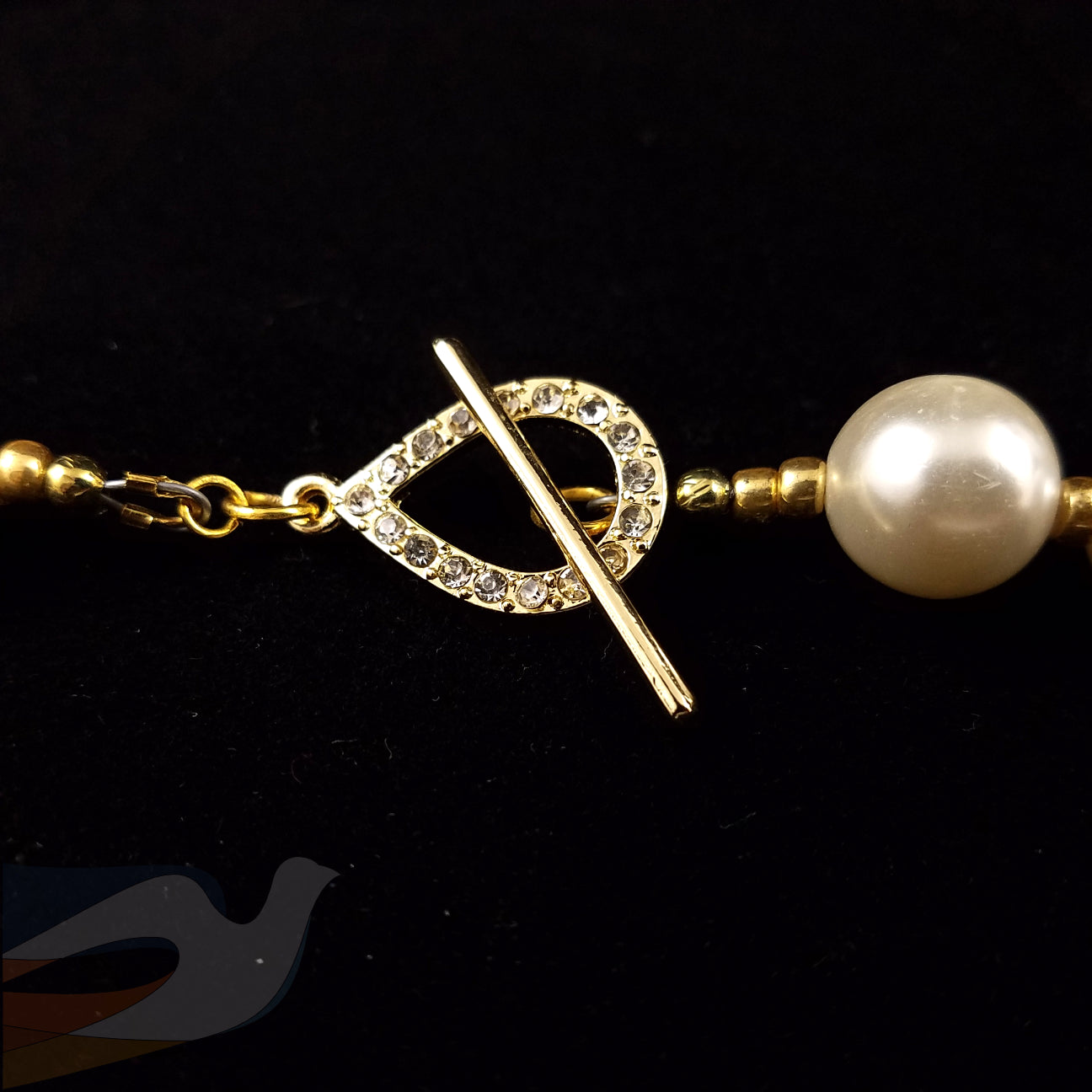 White and Black Glass Pearl Necklace