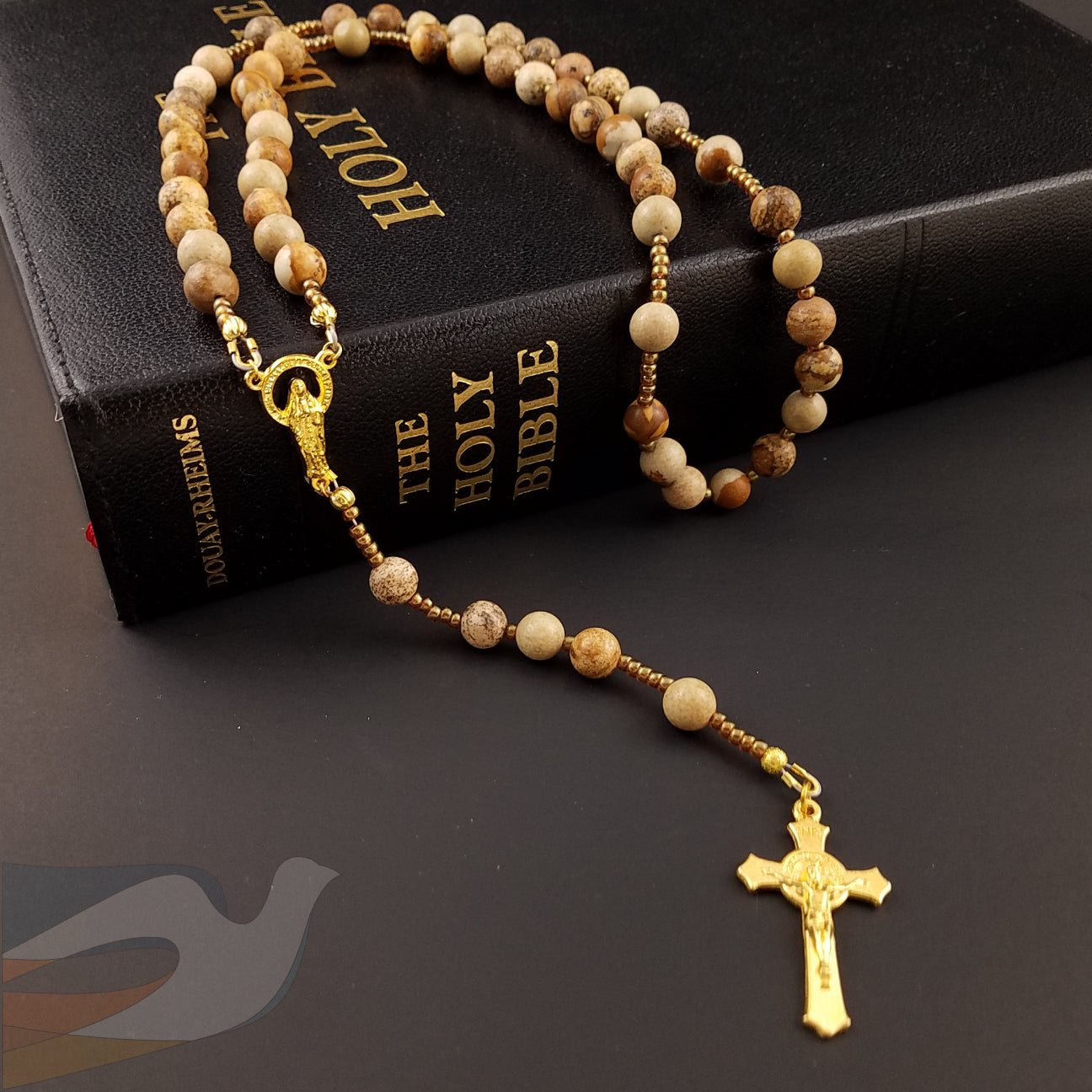 Picture Jasper Rosary - Matte