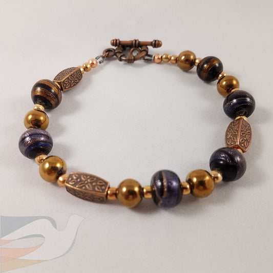 Copper and Purple Bracelet