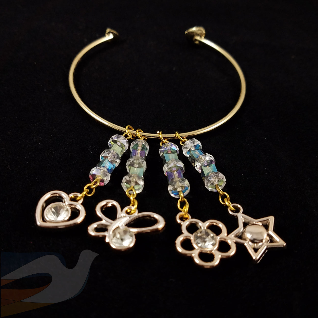 Glass crystal charm bracelet