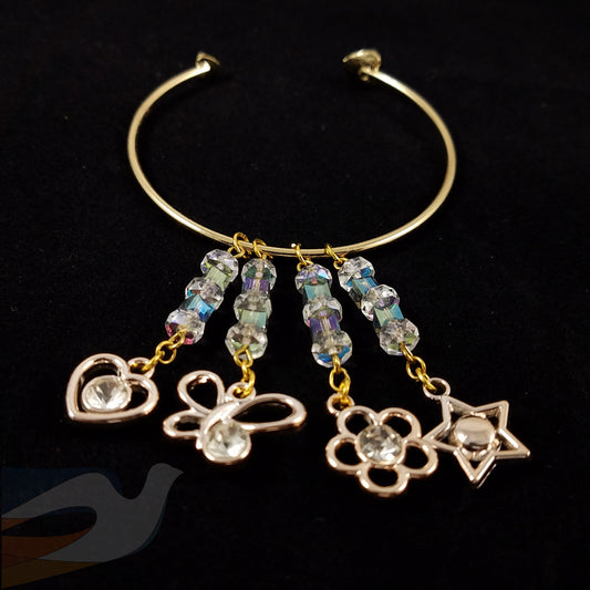 Glass crystal charm bracelet