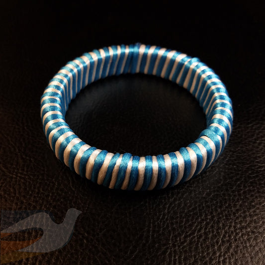 Blue and White Bangle Bracelet