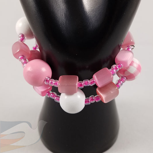 Breast Cancer Awareness Memory Wire Bracelet