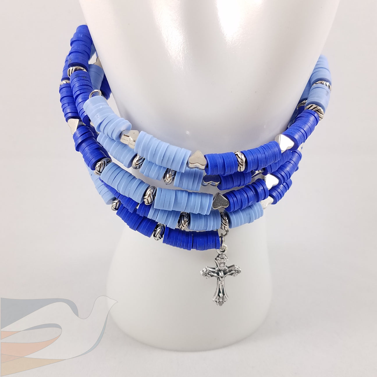 Blue and Silver Memory Wire Bracelet