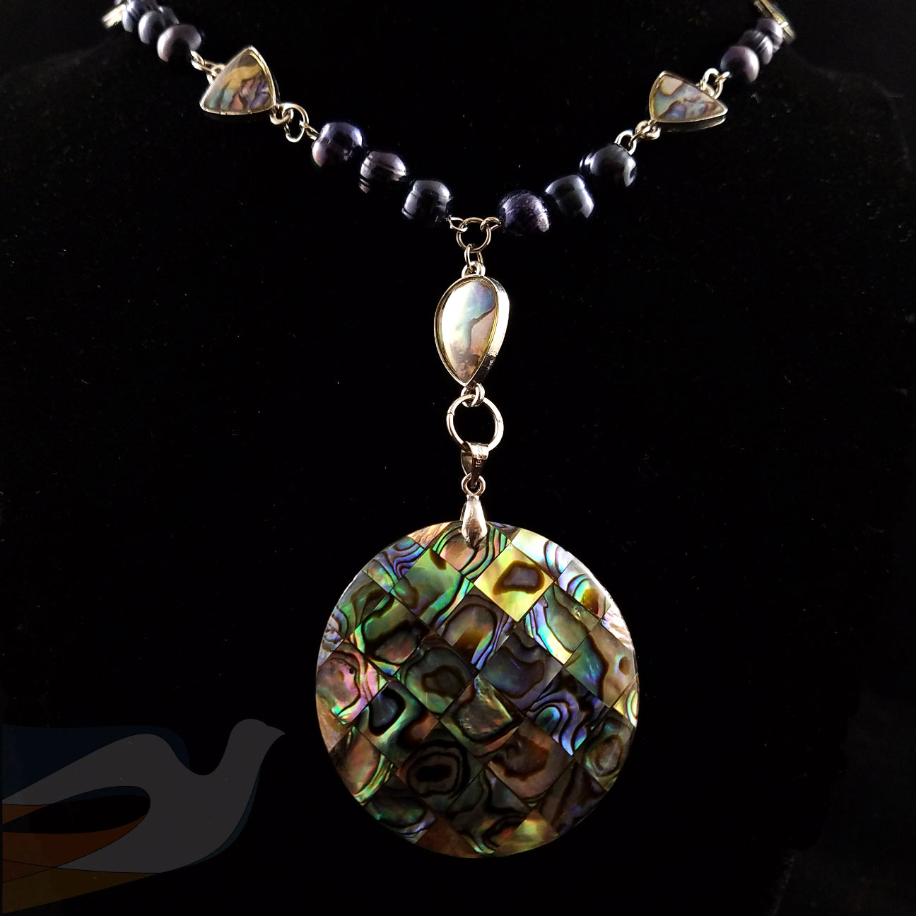 Fresh Water Pearl & Abalone Shell Necklace