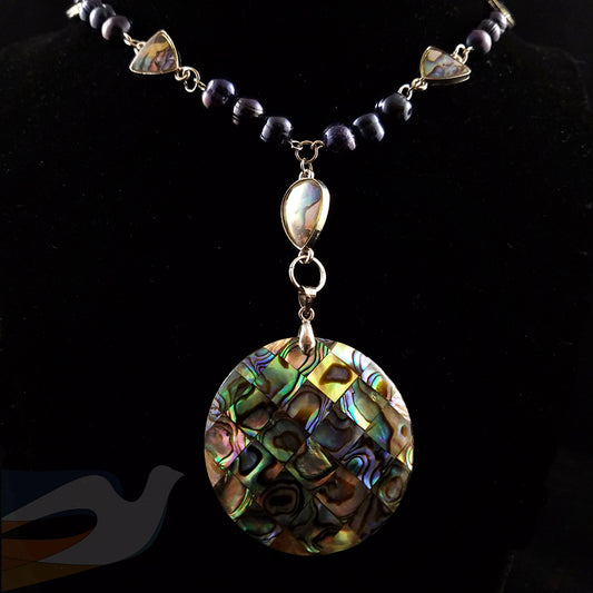 Fresh Water Pearl & Abalone Shell Necklace