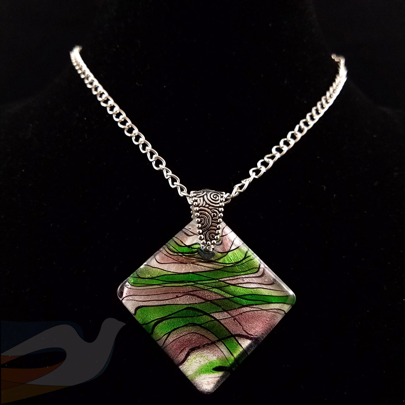 2-Sided Foil Resin Necklace