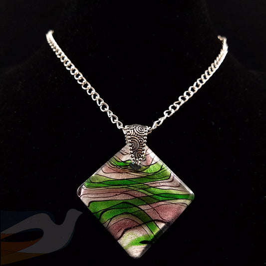 2-Sided Foil Resin Necklace