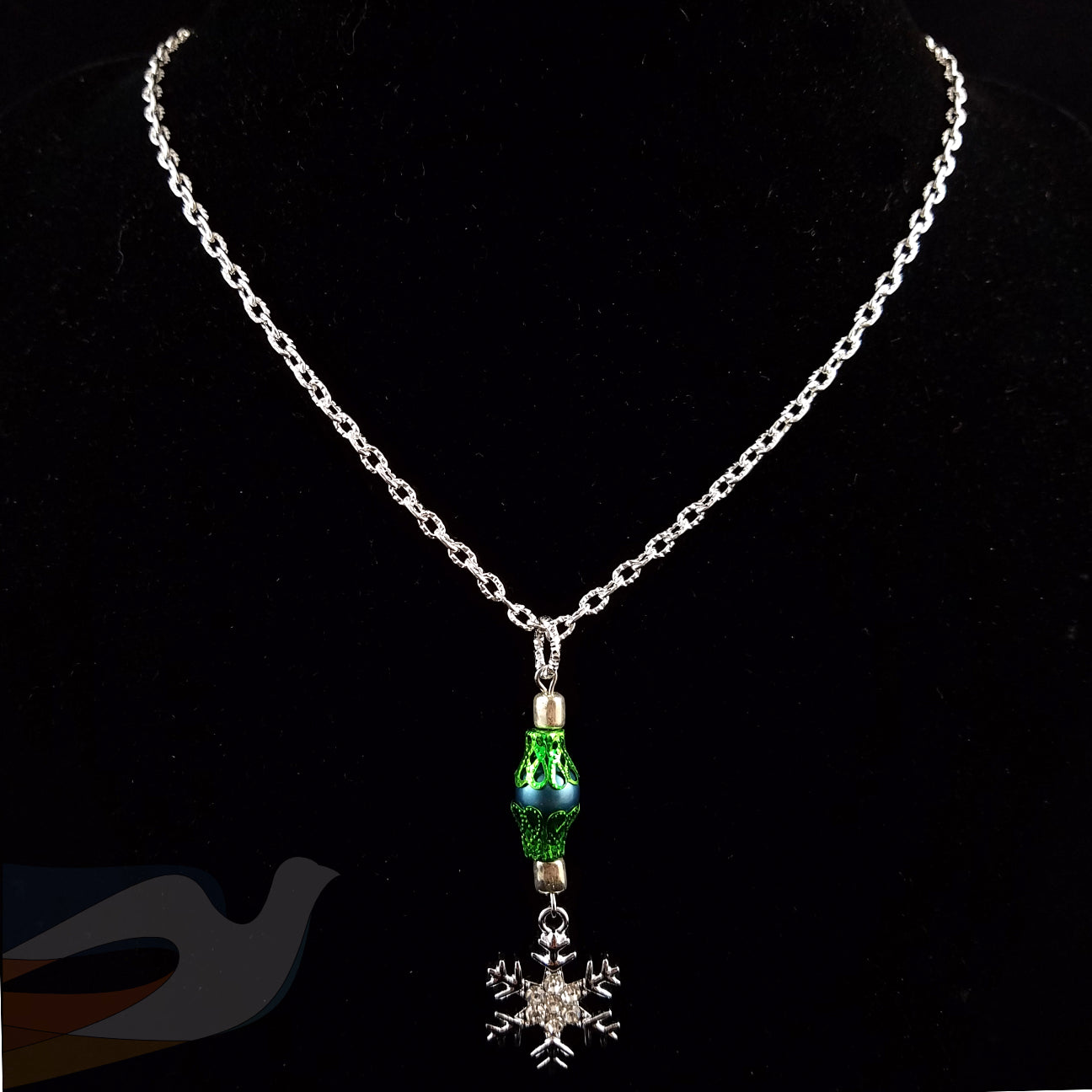 Crystal Silver Snowflake Necklace