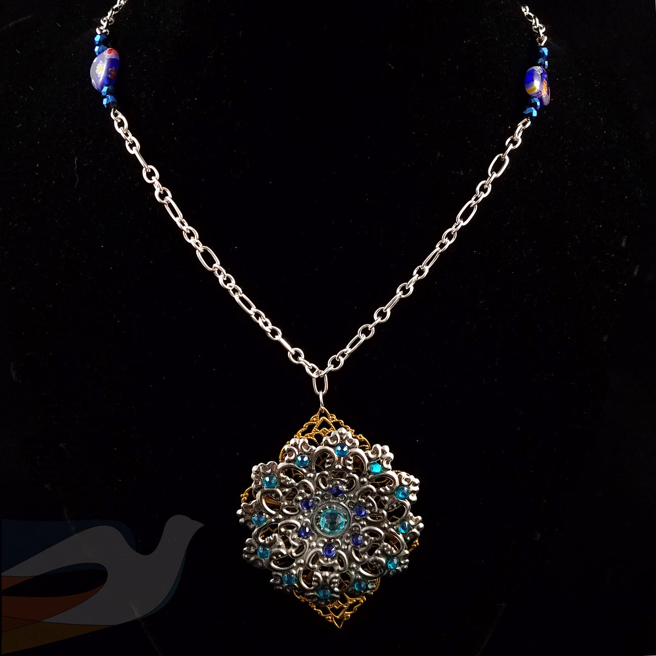 Mixed metal Pendant Necklace