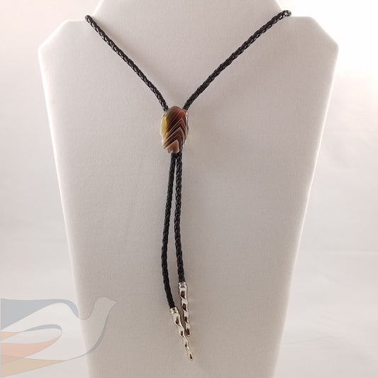 Bolo Tie / Necklace with Botswana Agate slider