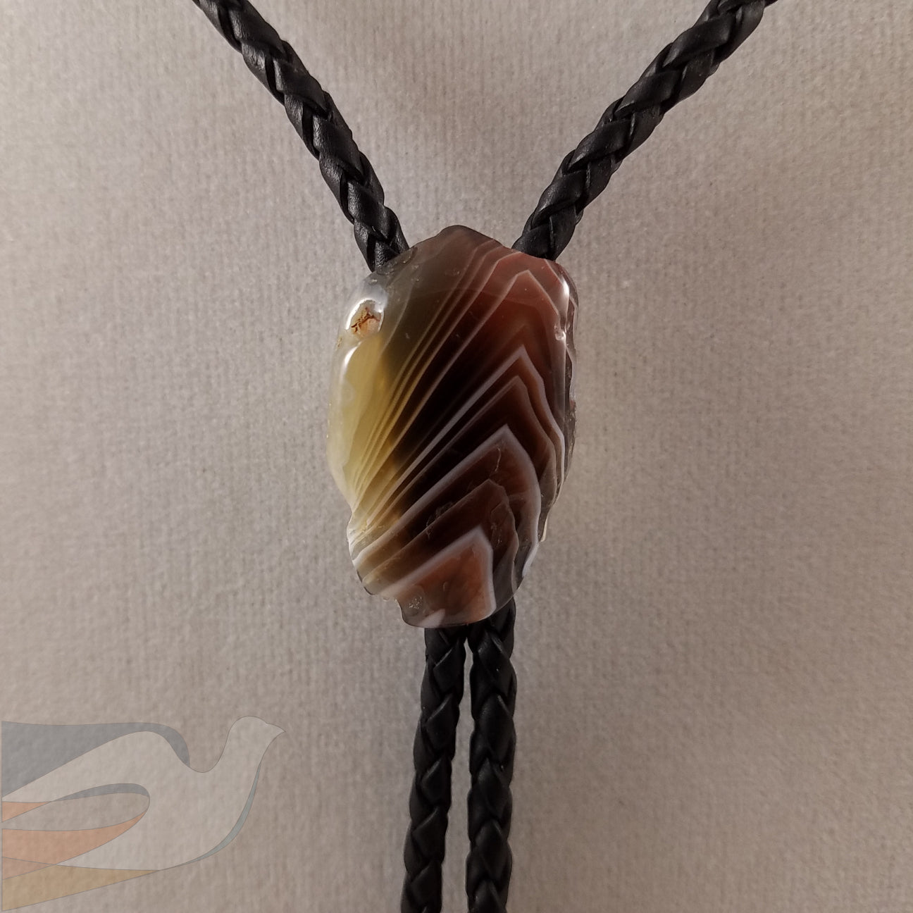 Bolo Tie / Necklace with Botswana Agate slider