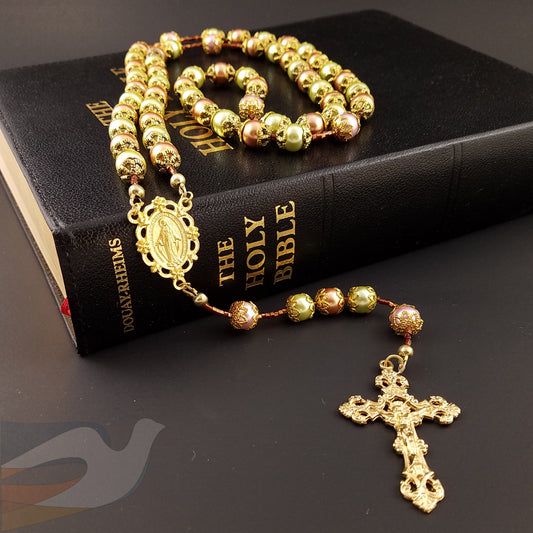 Glass Pearl Heirloom Rosary