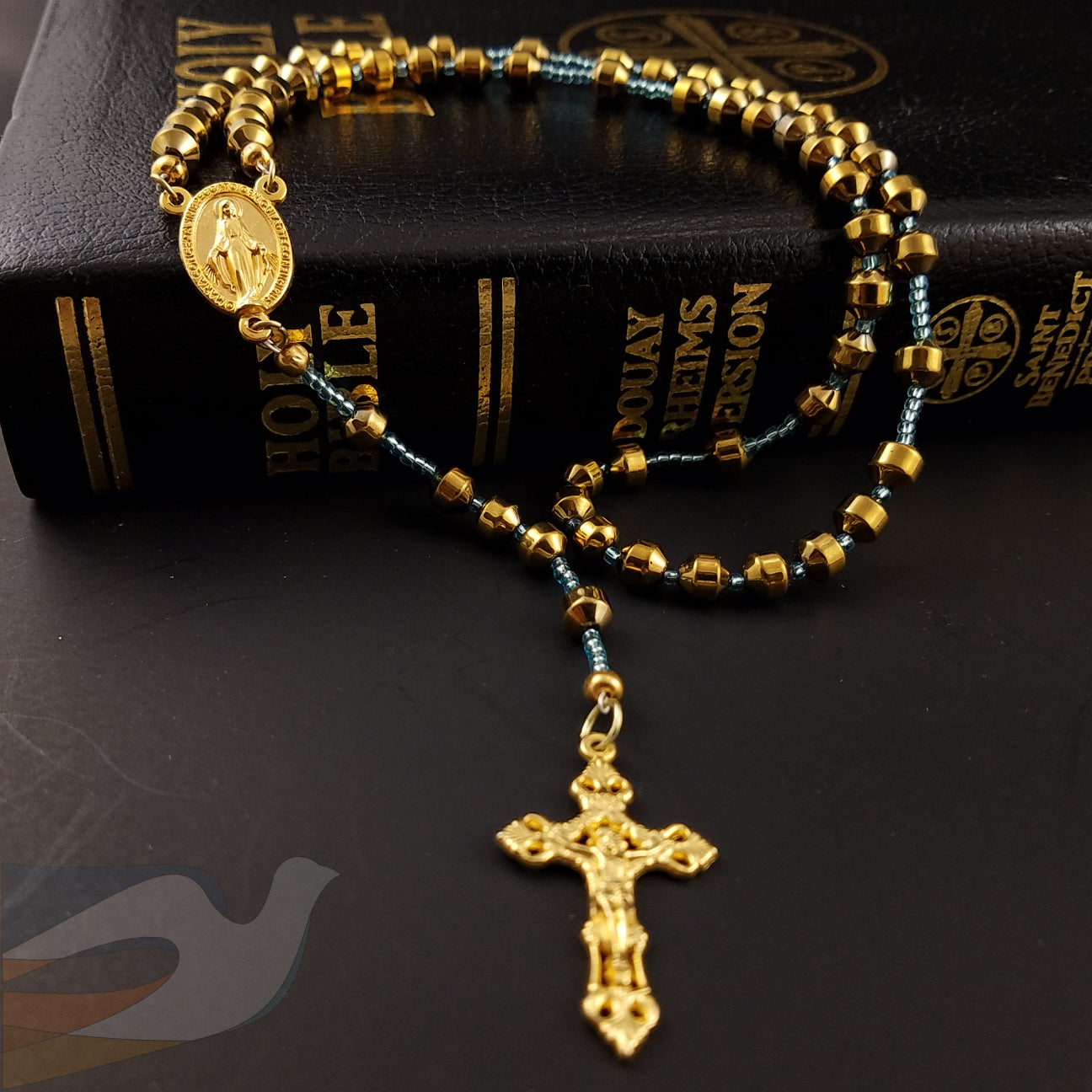Gold Hematite Rosary