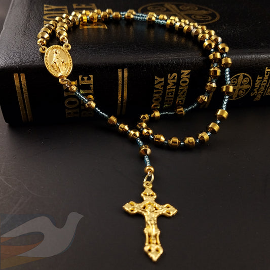 Gold Hematite Rosary