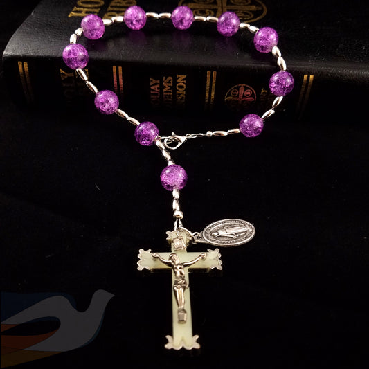 Purple and Silver Vehicle Rosary
