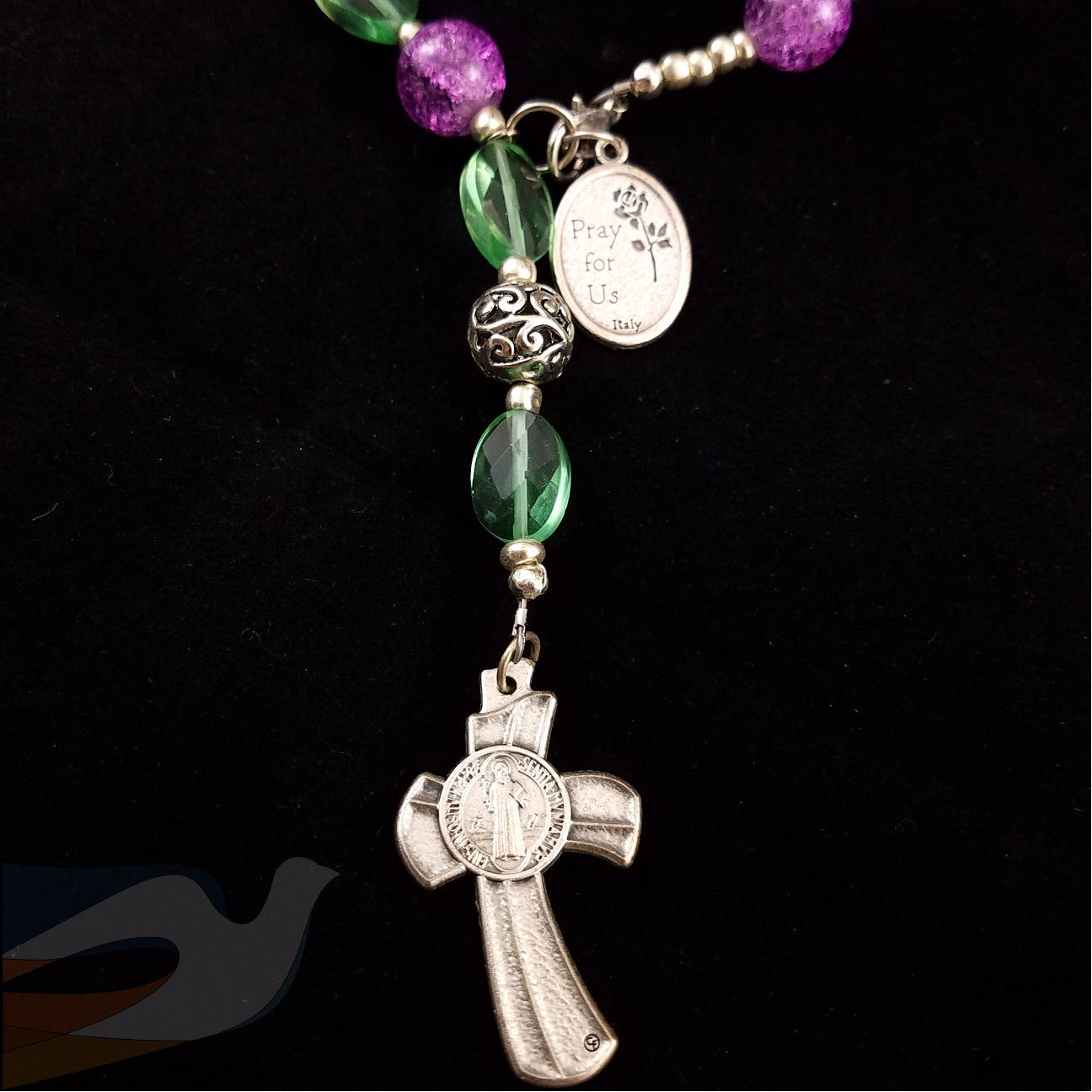 Purple and Green Vehicle Rosary