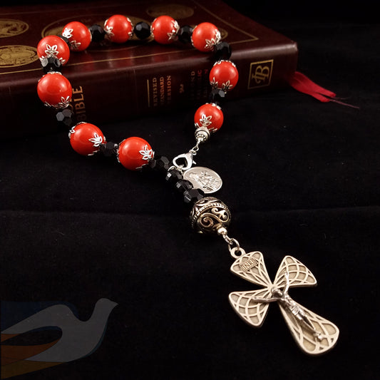Orange and Black Vehicle Rosary